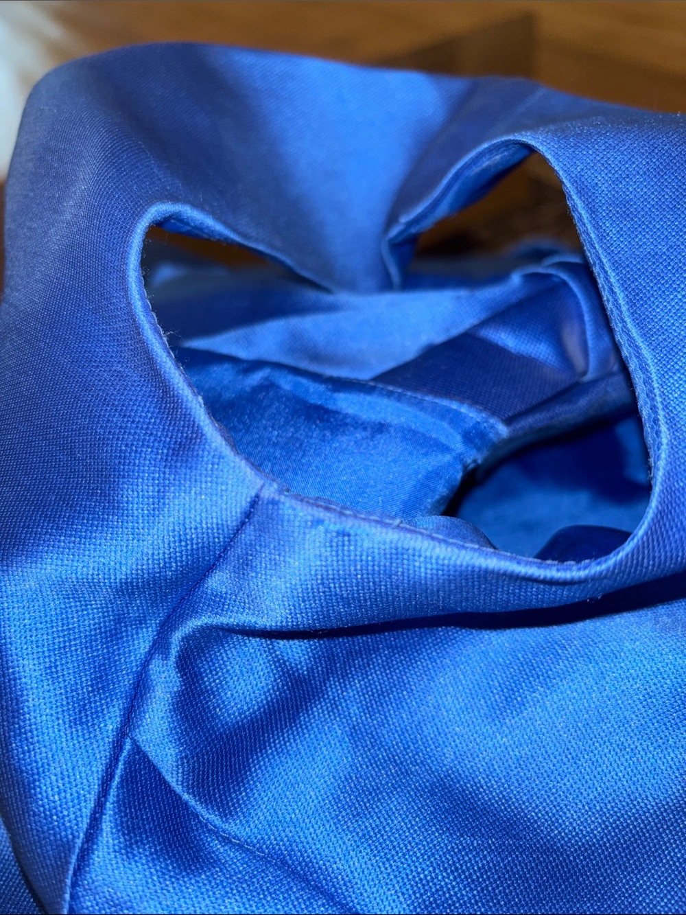 Kate Spade Silk Taffeta Open Back Big Bow Fit & Flare Blue Dress Pockets 2 $345 - Picture 7 of 8